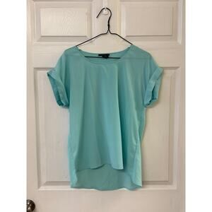 Forever 21 Aqua High-Low Blouse | Size M